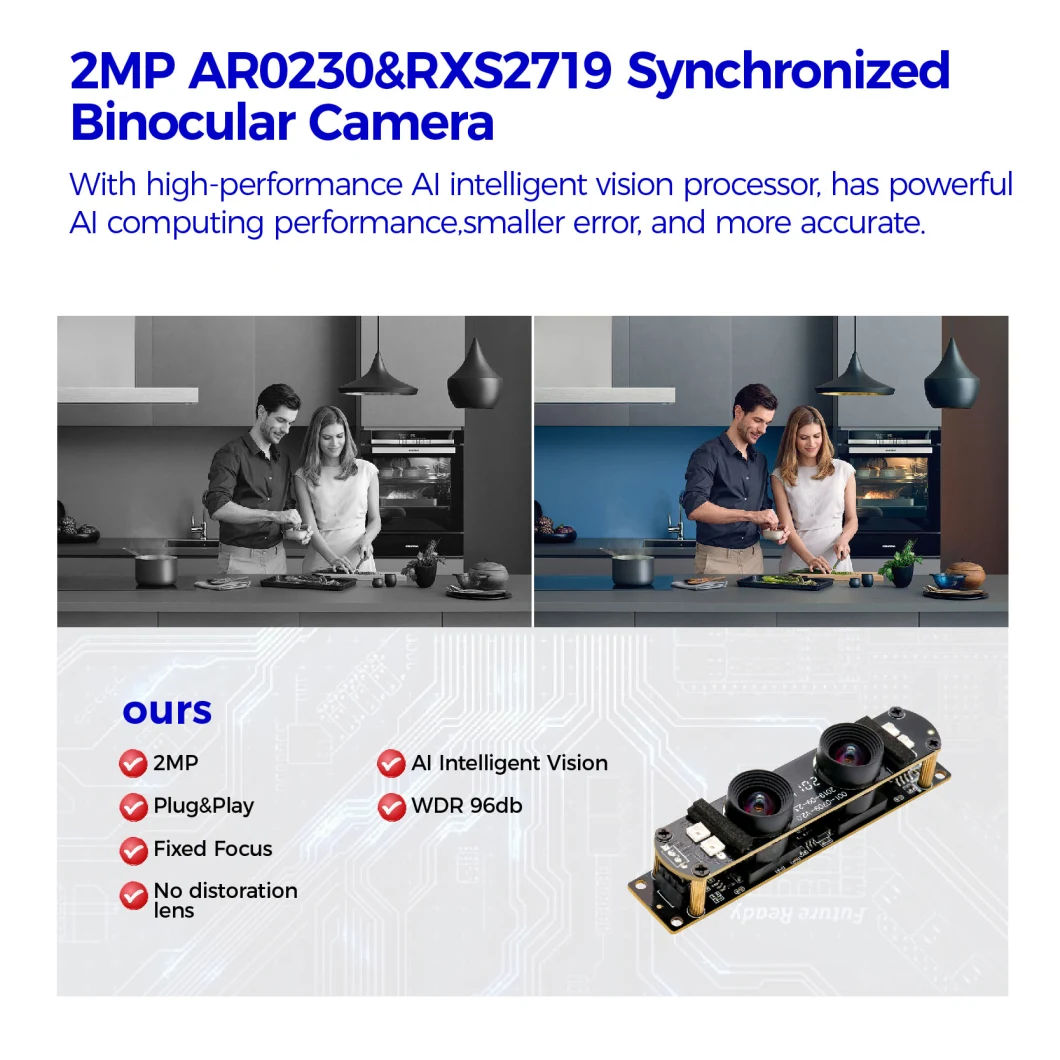 New Arrival 2.0MP Stereo 3D Webcam 1920 X1080 Dual Lens USB Camera Module for Robot Vision Face Recognition