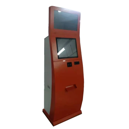 Self Payment Hotel Kiosk Dual Touch Screen Card Dispenser Kiosk with Card Issuing and Barcode Scanner